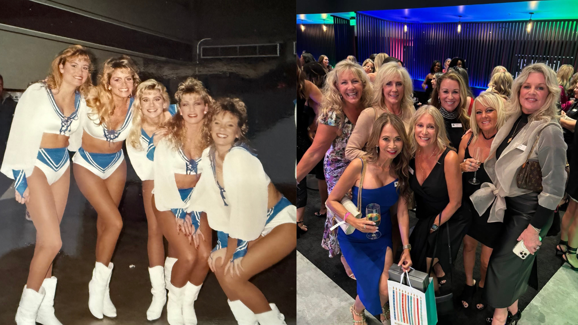 Seattle Seahawks team photo before and after.