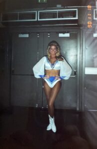 Kathi in her cheerleading days as an NFL cheerleader